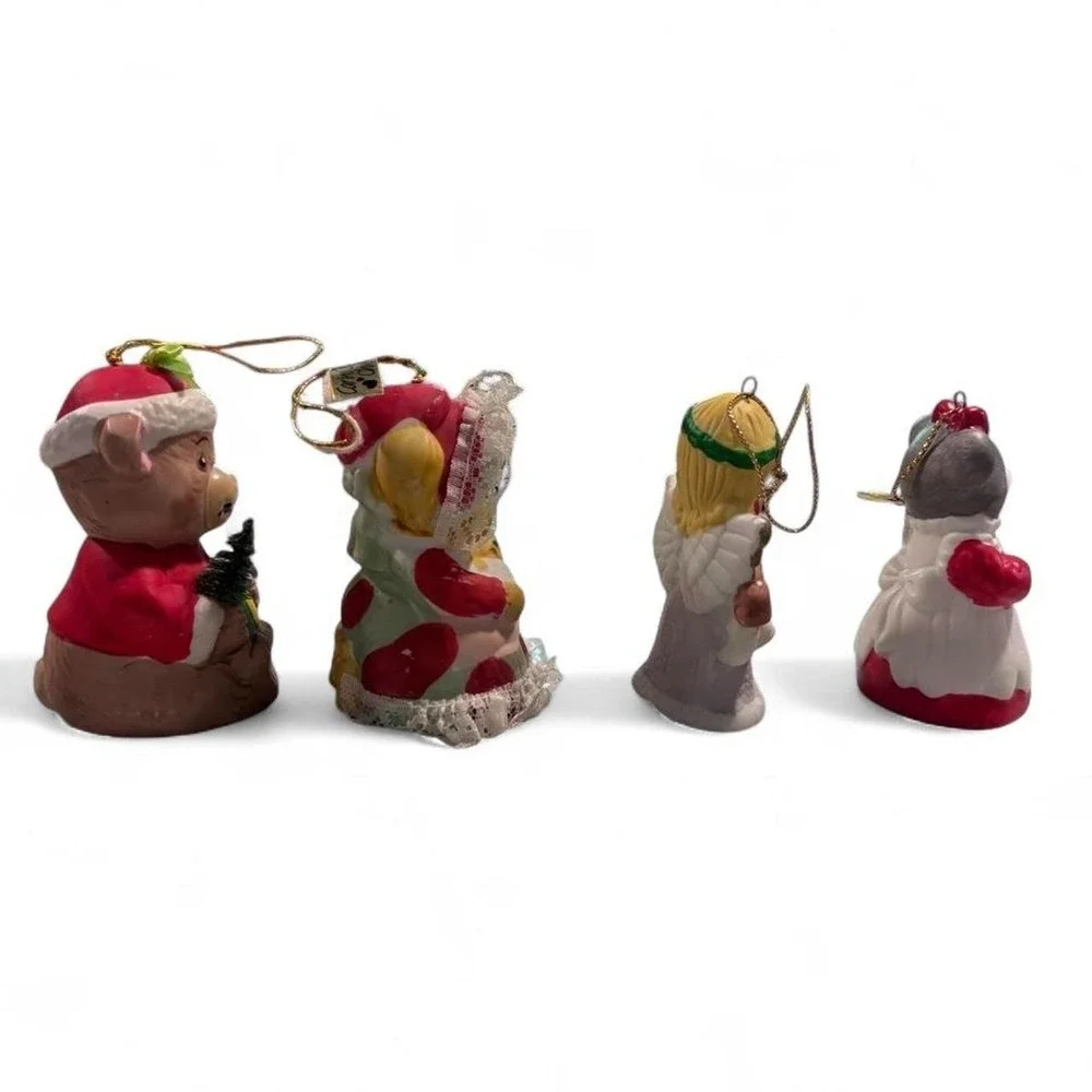 VINTAGE 70s/80s Kitschy Porcelain Bell Ornament Bundle